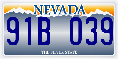 NV license plate 91B039
