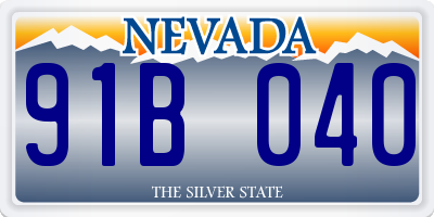 NV license plate 91B040