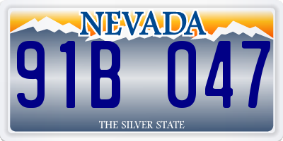 NV license plate 91B047