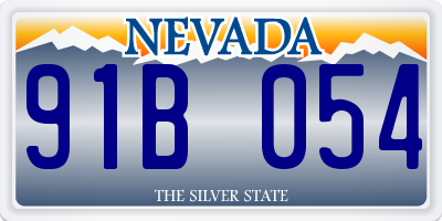 NV license plate 91B054