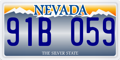 NV license plate 91B059