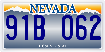 NV license plate 91B062