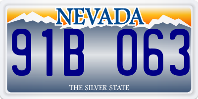 NV license plate 91B063