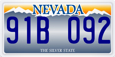 NV license plate 91B092