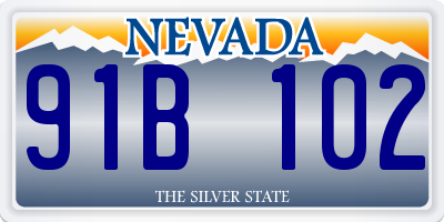NV license plate 91B102