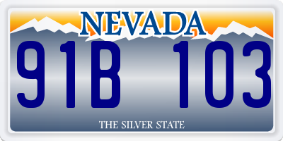 NV license plate 91B103