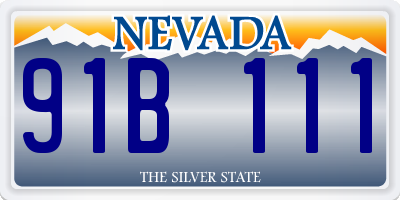 NV license plate 91B111