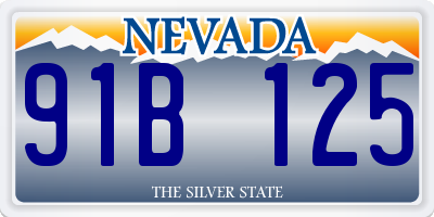 NV license plate 91B125