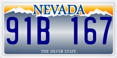 NV license plate 91B167