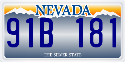 NV license plate 91B181