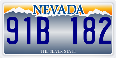 NV license plate 91B182