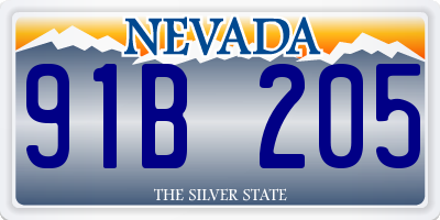 NV license plate 91B205