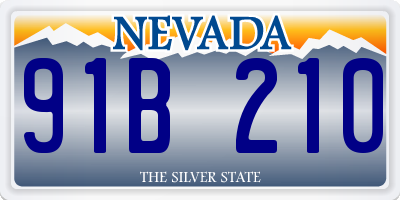 NV license plate 91B210