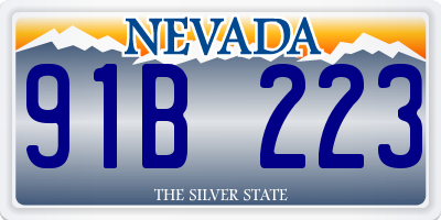 NV license plate 91B223