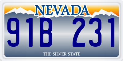 NV license plate 91B231