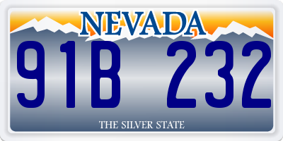 NV license plate 91B232