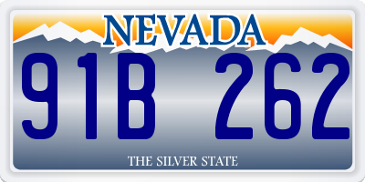 NV license plate 91B262