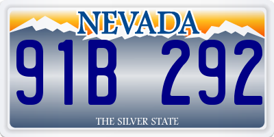NV license plate 91B292