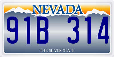 NV license plate 91B314