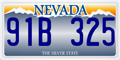 NV license plate 91B325