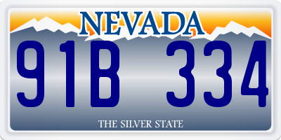 NV license plate 91B334