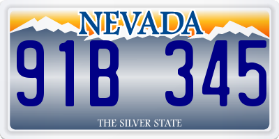 NV license plate 91B345