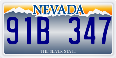 NV license plate 91B347