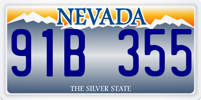 NV license plate 91B355