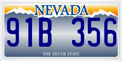 NV license plate 91B356