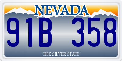 NV license plate 91B358