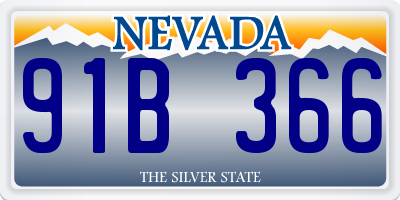 NV license plate 91B366