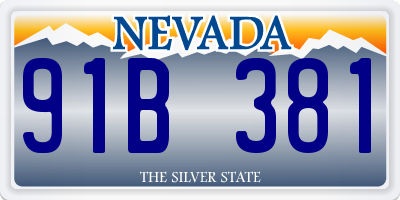 NV license plate 91B381