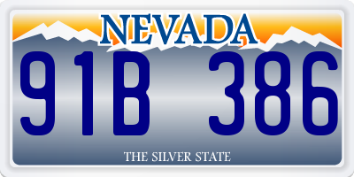 NV license plate 91B386