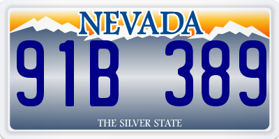 NV license plate 91B389