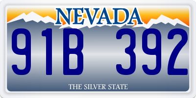 NV license plate 91B392