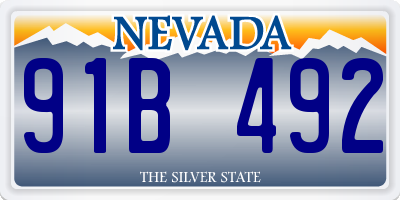 NV license plate 91B492
