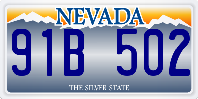 NV license plate 91B502
