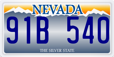 NV license plate 91B540