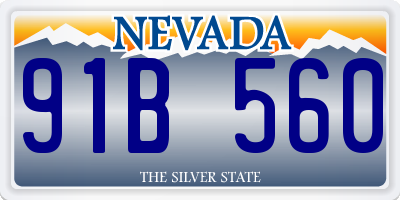 NV license plate 91B560