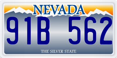 NV license plate 91B562