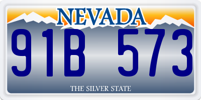 NV license plate 91B573