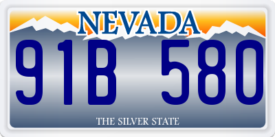 NV license plate 91B580