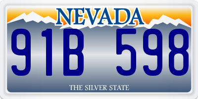 NV license plate 91B598