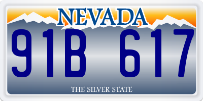NV license plate 91B617