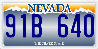 NV license plate 91B640