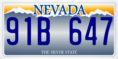 NV license plate 91B647