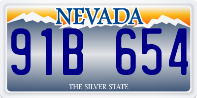 NV license plate 91B654