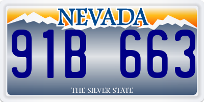 NV license plate 91B663