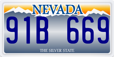 NV license plate 91B669