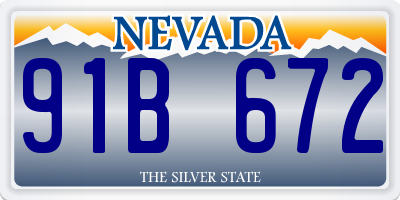 NV license plate 91B672